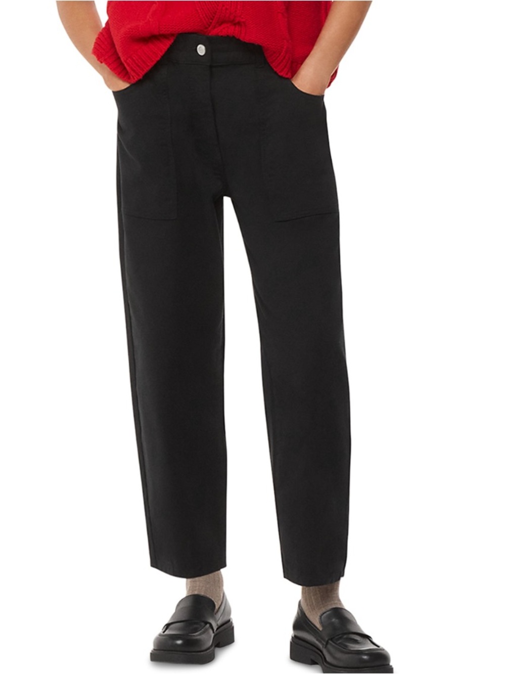 Whistles Navy/Grey Tess Cropped Pants